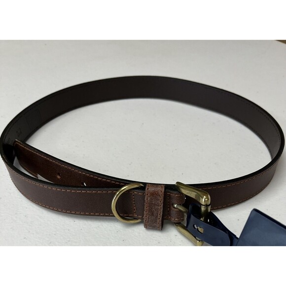 Faded Glory - Men’s - Genuine Leather Brown Belt - With Gold Buckle   - Size S/M - Picture 1 of 4
